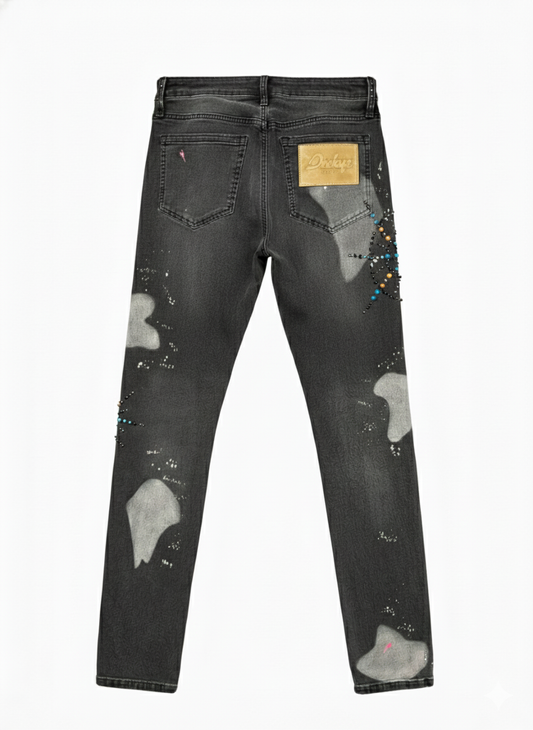 Irekye Celestial Starburst Embellished Denim