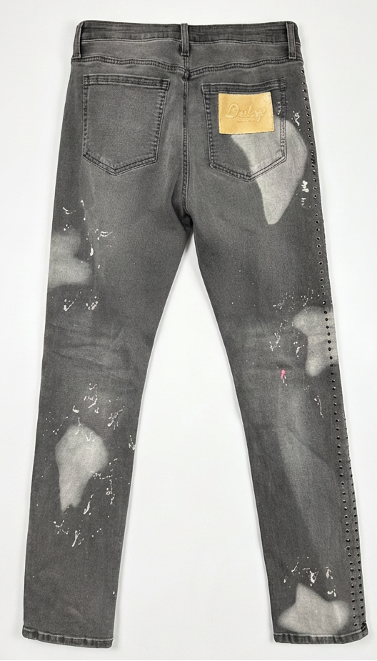 Irekye Signature Distressed Studded Denim